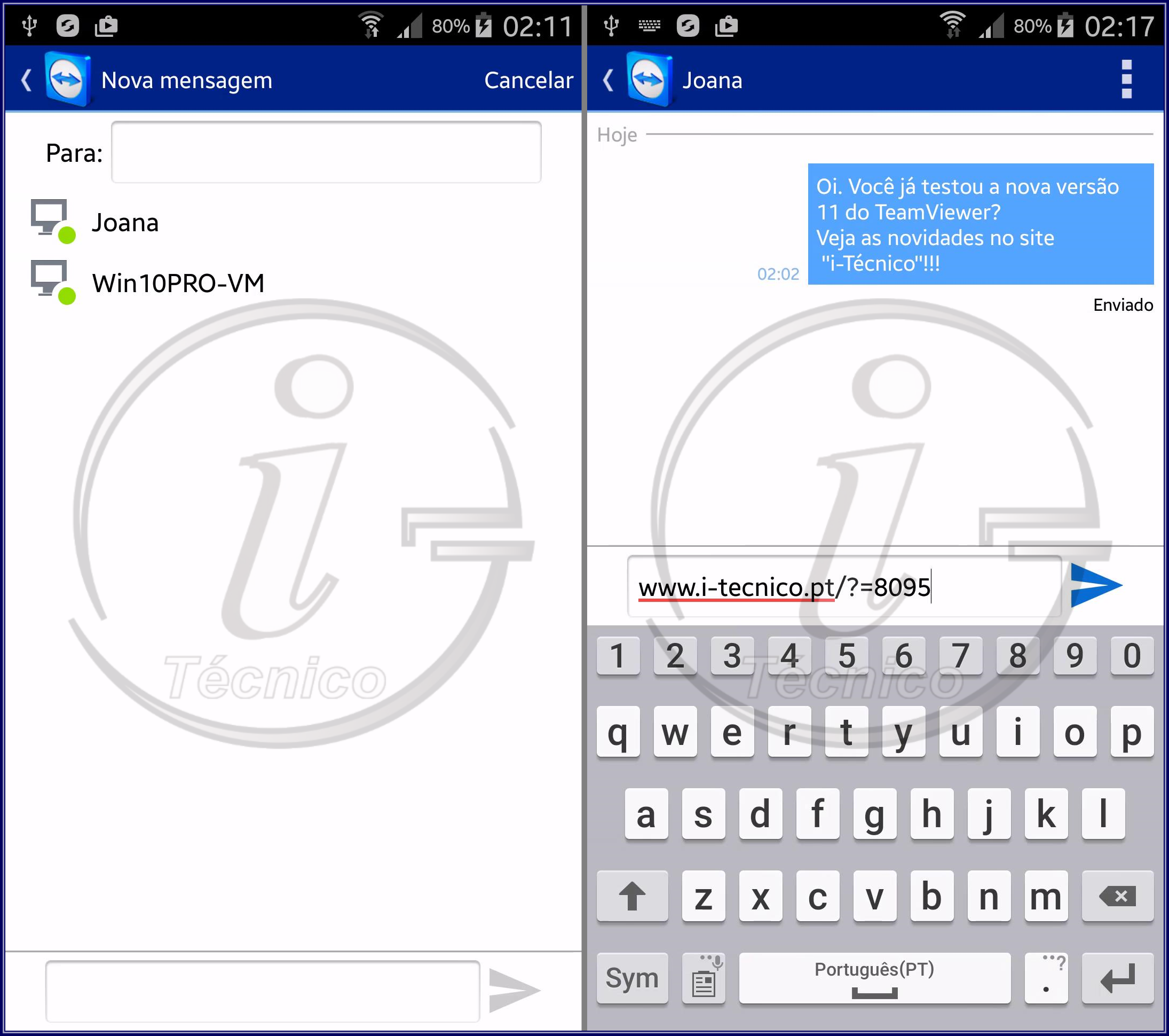 TeamViewer 11 no Android (bate-papo)