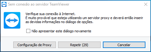 Sem conexão ao servidor TeamViewer