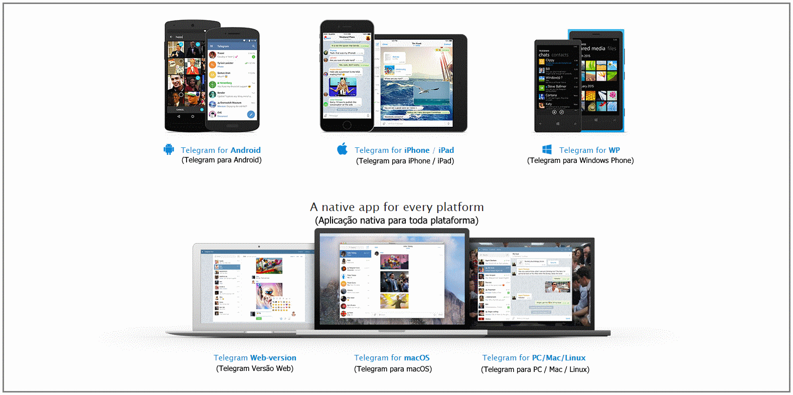 Telegram - plataformas