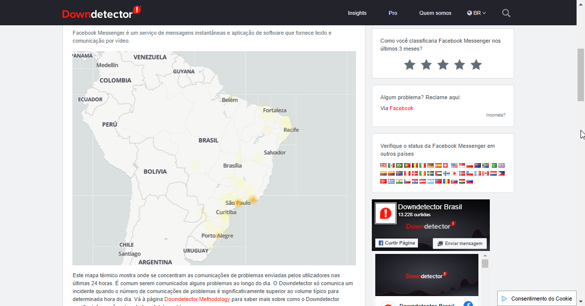 Downdetector Facebook Messenger Mapa Brasil 2021-11-03_20-09-11