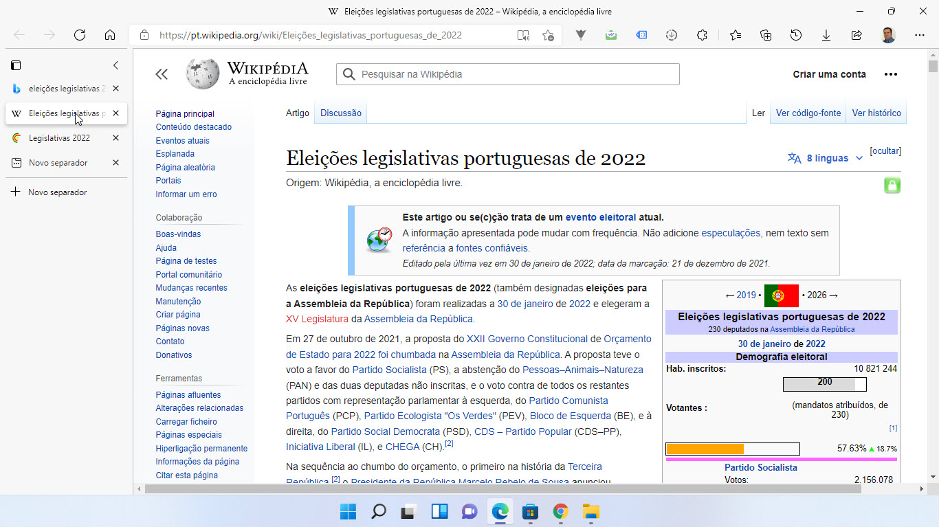 Resultados Eleições Legislativas 2022 - 