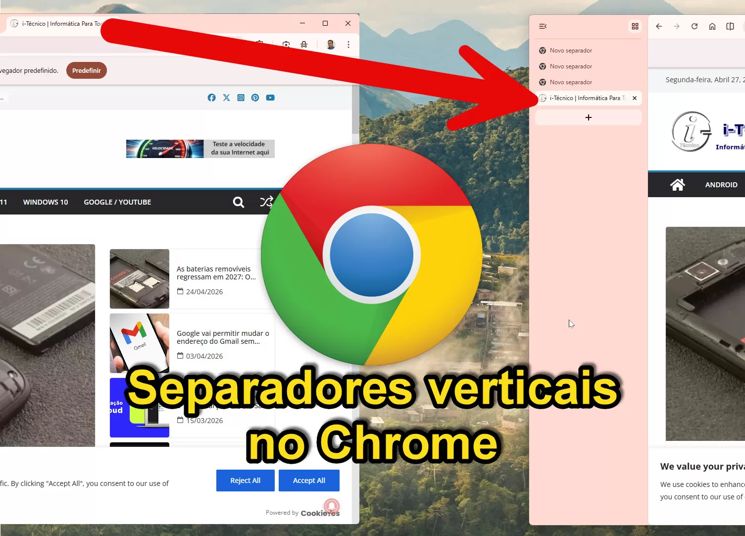Chrome: Aprenda a colocar os separadores verticais
