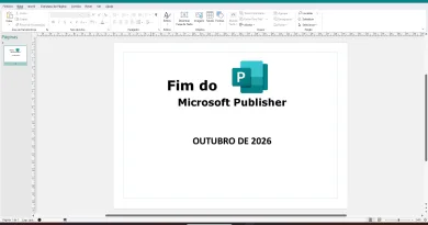 Imagem sobre o fim do Microsoft Publisher em Outubro de 2026.