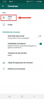 Passo # 2 WhatsApp - Modo Escuro - 001