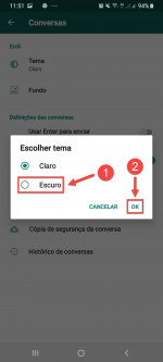 Passo # 3 WhatsApp - Modo Escuro - 002